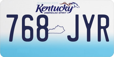 KY license plate 768JYR