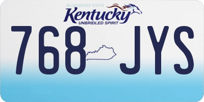 KY license plate 768JYS