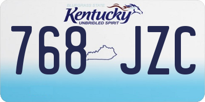KY license plate 768JZC
