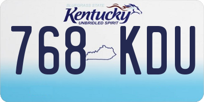 KY license plate 768KDU