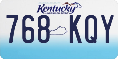 KY license plate 768KQY