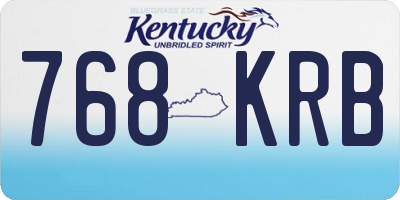 KY license plate 768KRB
