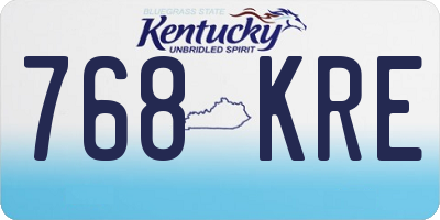 KY license plate 768KRE