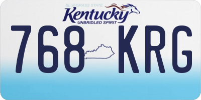 KY license plate 768KRG