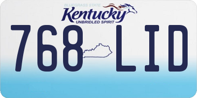 KY license plate 768LID