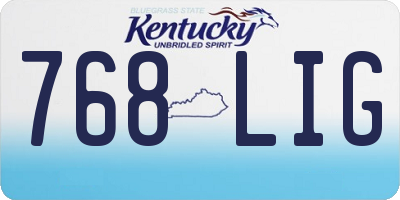KY license plate 768LIG