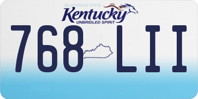 KY license plate 768LII