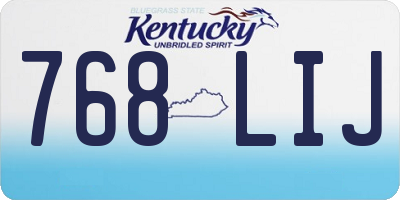KY license plate 768LIJ