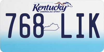 KY license plate 768LIK