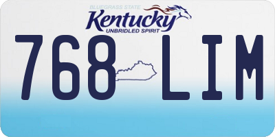 KY license plate 768LIM