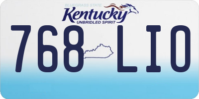 KY license plate 768LIO