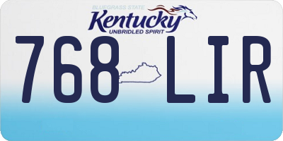 KY license plate 768LIR