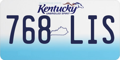 KY license plate 768LIS