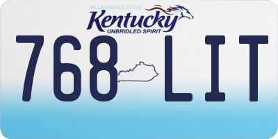 KY license plate 768LIT