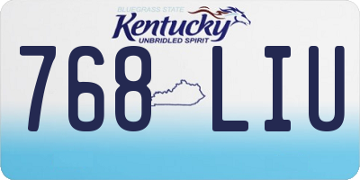 KY license plate 768LIU
