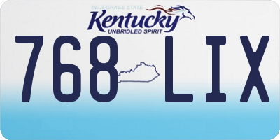 KY license plate 768LIX