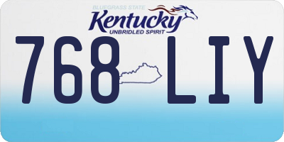 KY license plate 768LIY
