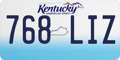 KY license plate 768LIZ