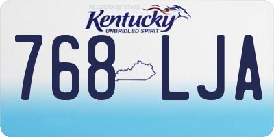 KY license plate 768LJA