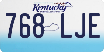 KY license plate 768LJE