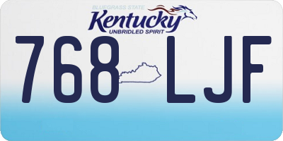 KY license plate 768LJF
