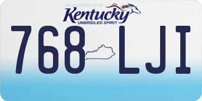 KY license plate 768LJI