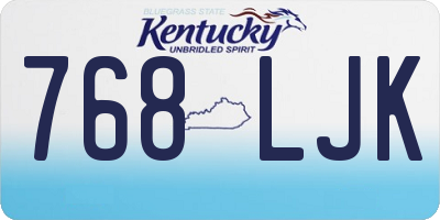KY license plate 768LJK