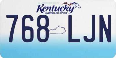 KY license plate 768LJN