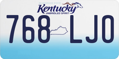KY license plate 768LJO