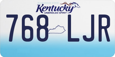 KY license plate 768LJR