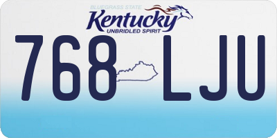 KY license plate 768LJU