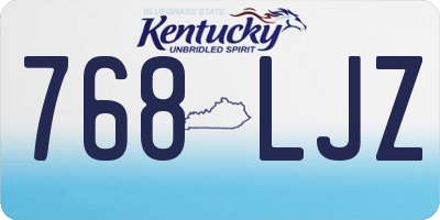 KY license plate 768LJZ