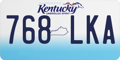 KY license plate 768LKA