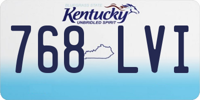 KY license plate 768LVI