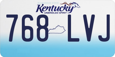 KY license plate 768LVJ