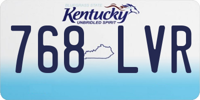 KY license plate 768LVR