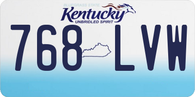 KY license plate 768LVW