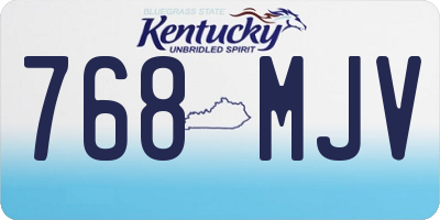 KY license plate 768MJV