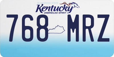 KY license plate 768MRZ