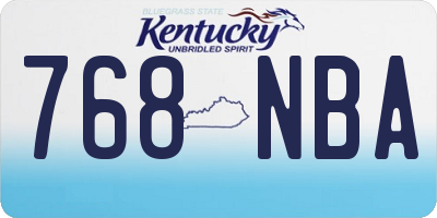 KY license plate 768NBA
