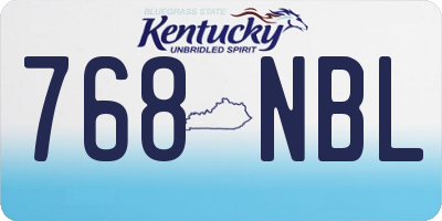 KY license plate 768NBL
