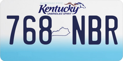 KY license plate 768NBR