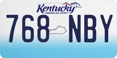 KY license plate 768NBY