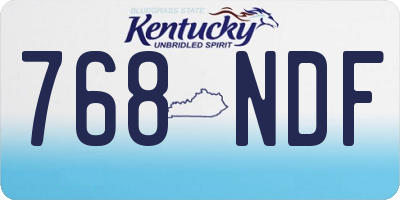 KY license plate 768NDF
