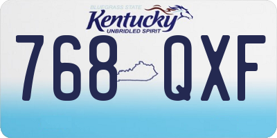 KY license plate 768QXF