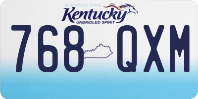 KY license plate 768QXM