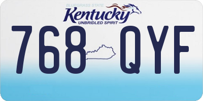 KY license plate 768QYF