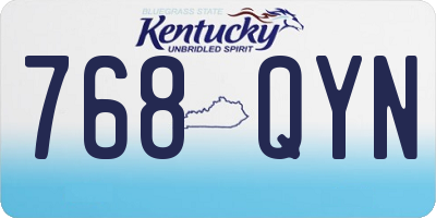 KY license plate 768QYN