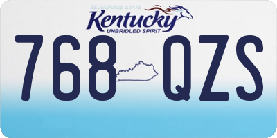 KY license plate 768QZS
