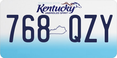 KY license plate 768QZY